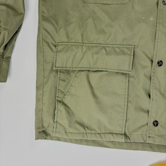 VTG Trophy Club Womens Hunting Jacket Green Sz XL Barn Flannel Lined Cargo Coat - Picture 2 of 11
